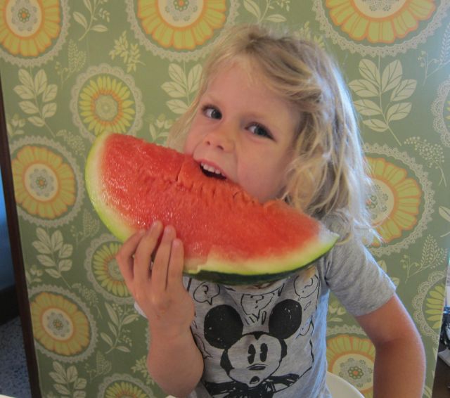 2018_01_12 Sophie eating a yummy huge watermelon (1)